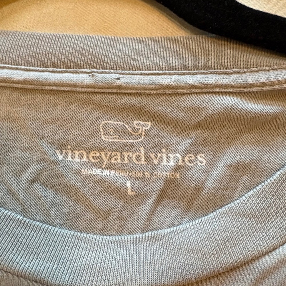 Vineyard Vines Mens Long Sleeve Pocket T Shirt Whale Logo Gray L - Picture 3 of 7